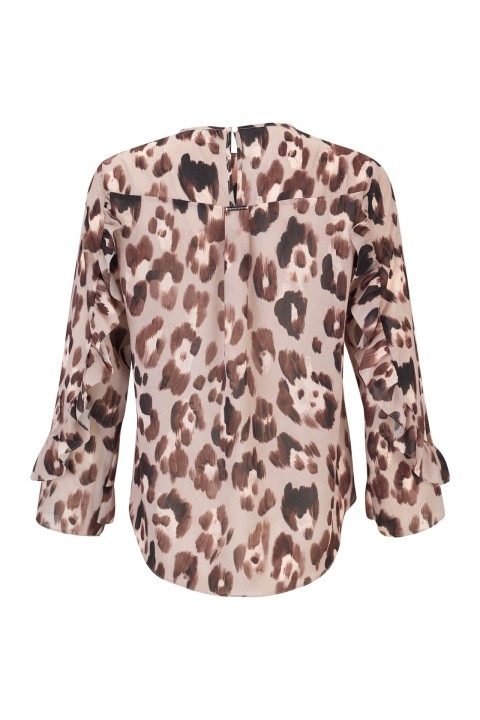 Blouse with ruffled sleeves