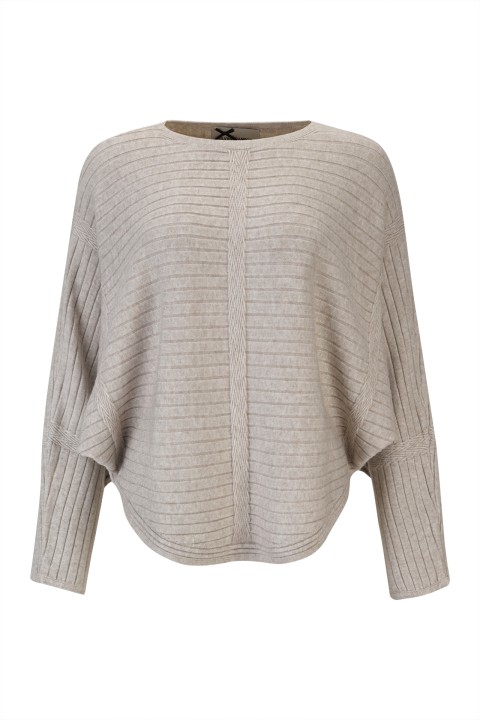 Wide-sleeved knitted jumper