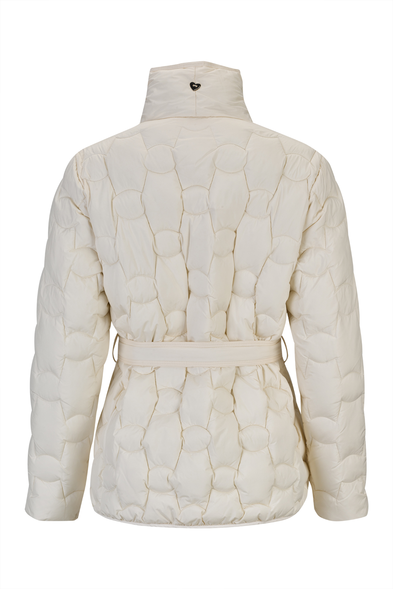 Quilted parka with belt