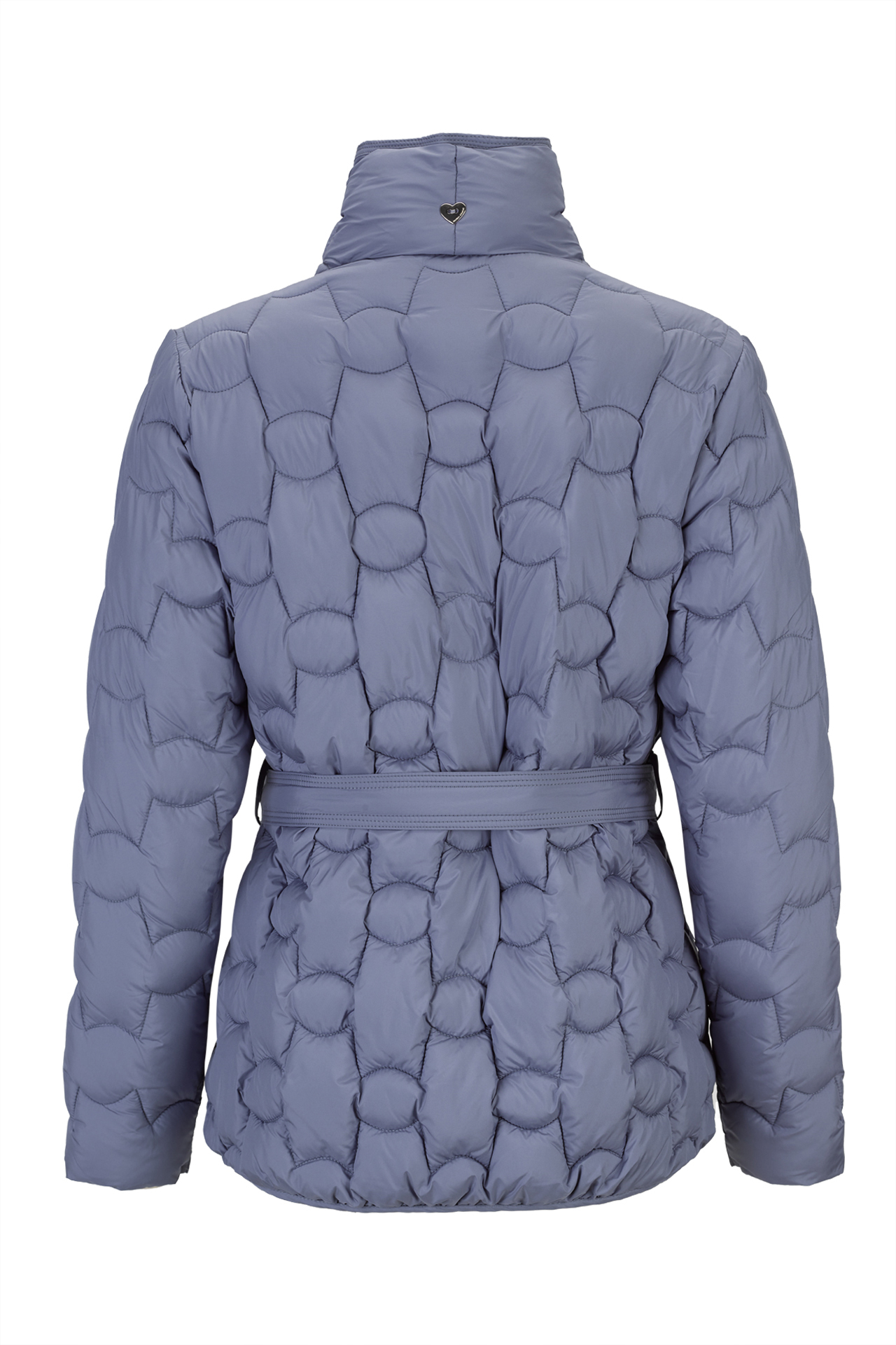 Quilted parka with belt