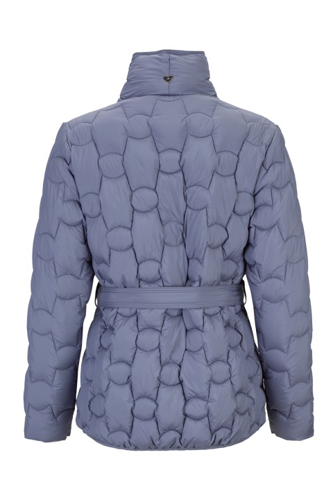 Quilted parka with belt