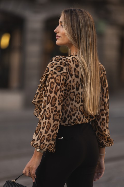 Blouse with shoulder bow