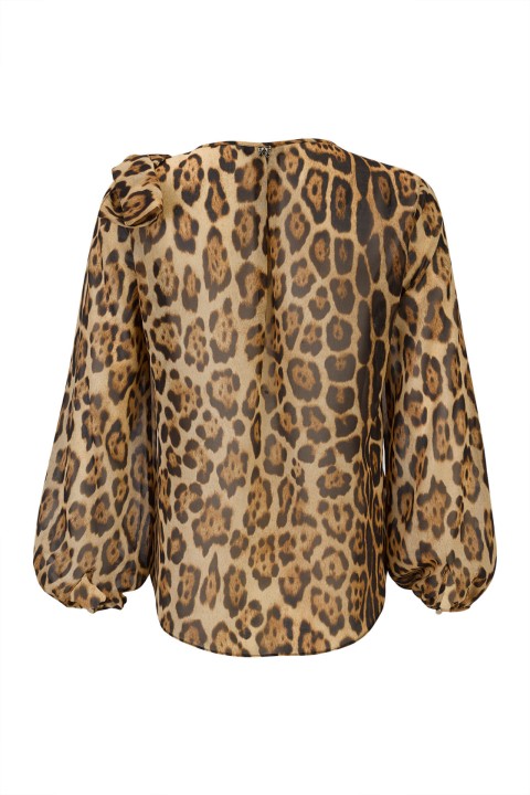 Blouse with shoulder bow