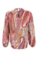 Blouse with front ruffles