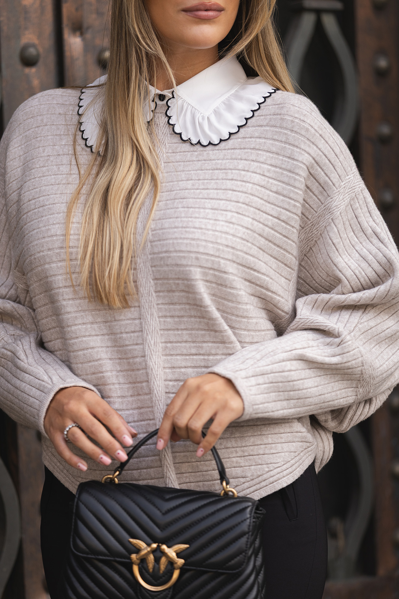 Camisola de malha manga ampla