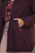 Burgundy parka with hood