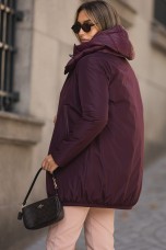 Burgundy parka with hood