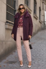 Burgundy parka with hood