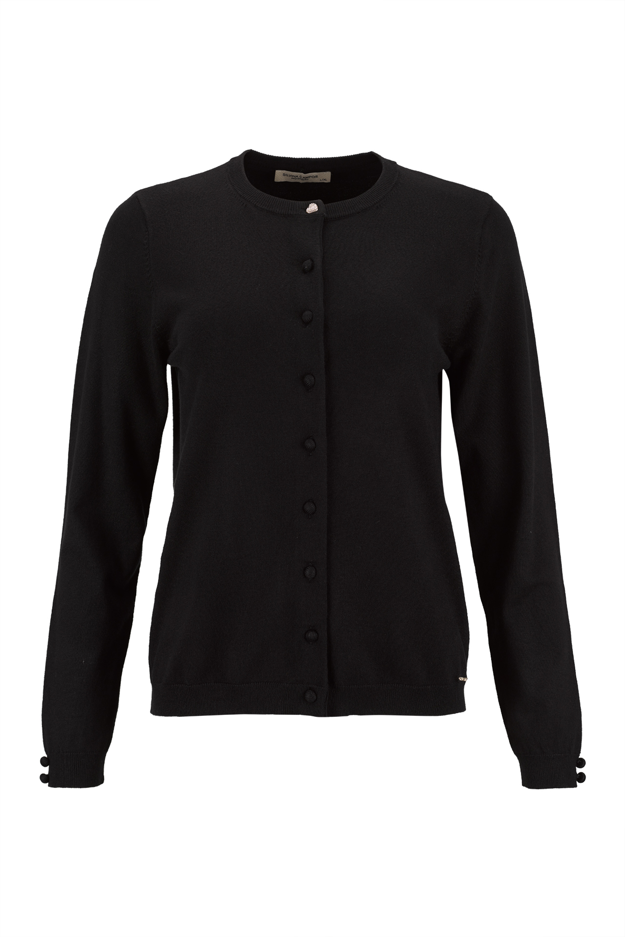 Casaco de malha botões forrados