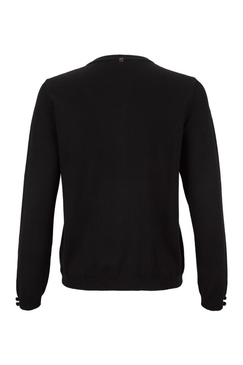 Cardigan with covered buttons