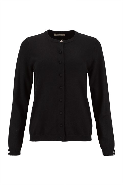 Cardigan with covered buttons