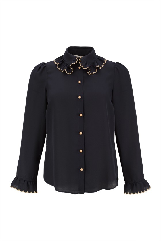 Blusa con cuello princesa