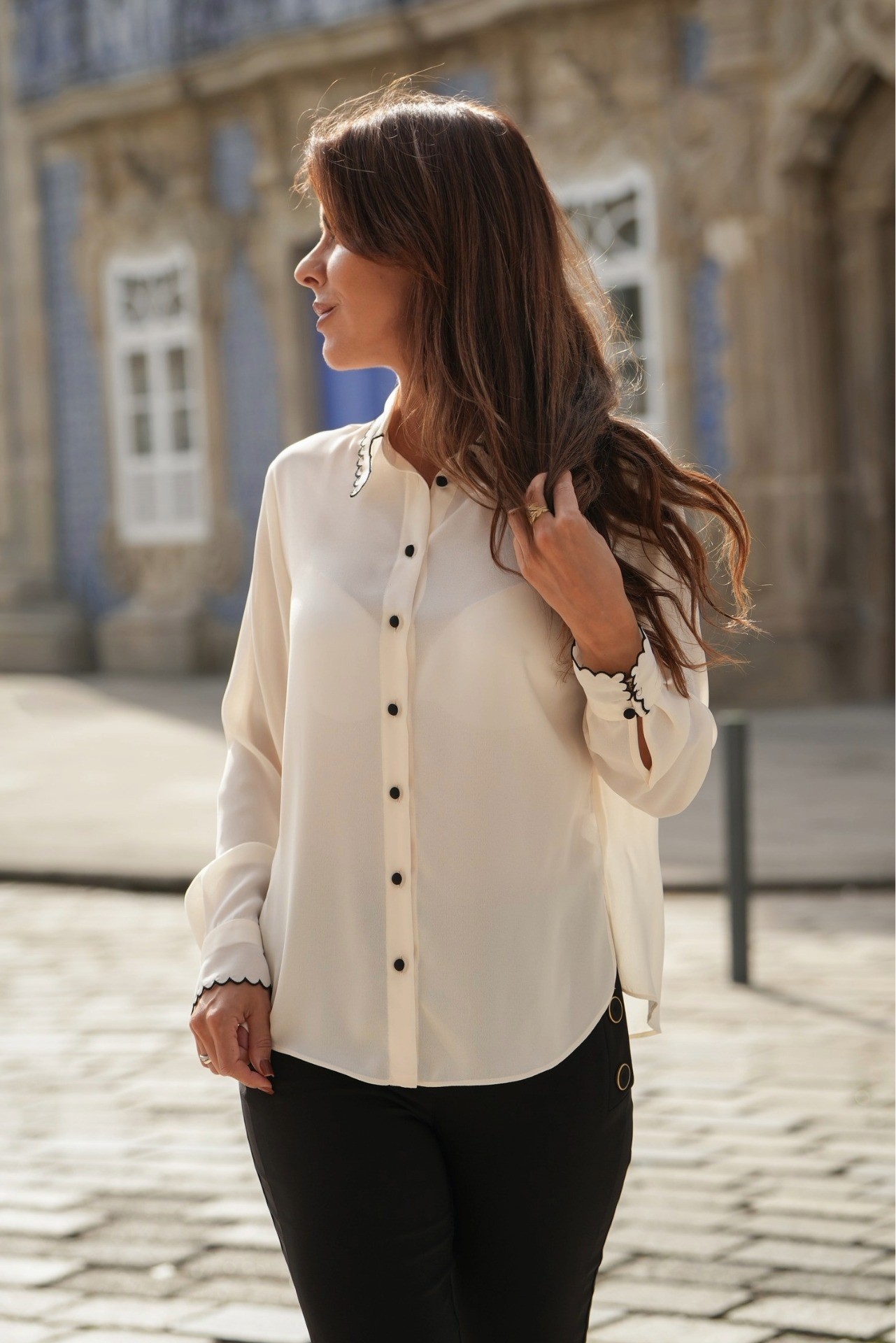 Blusa contrastes
