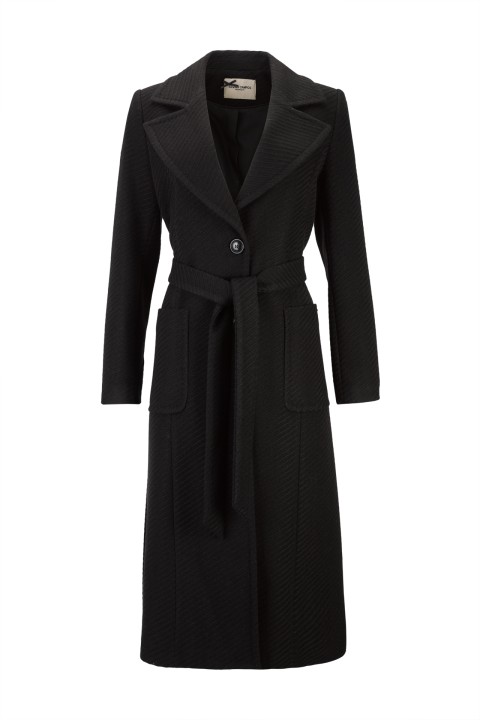 Long coat with belt