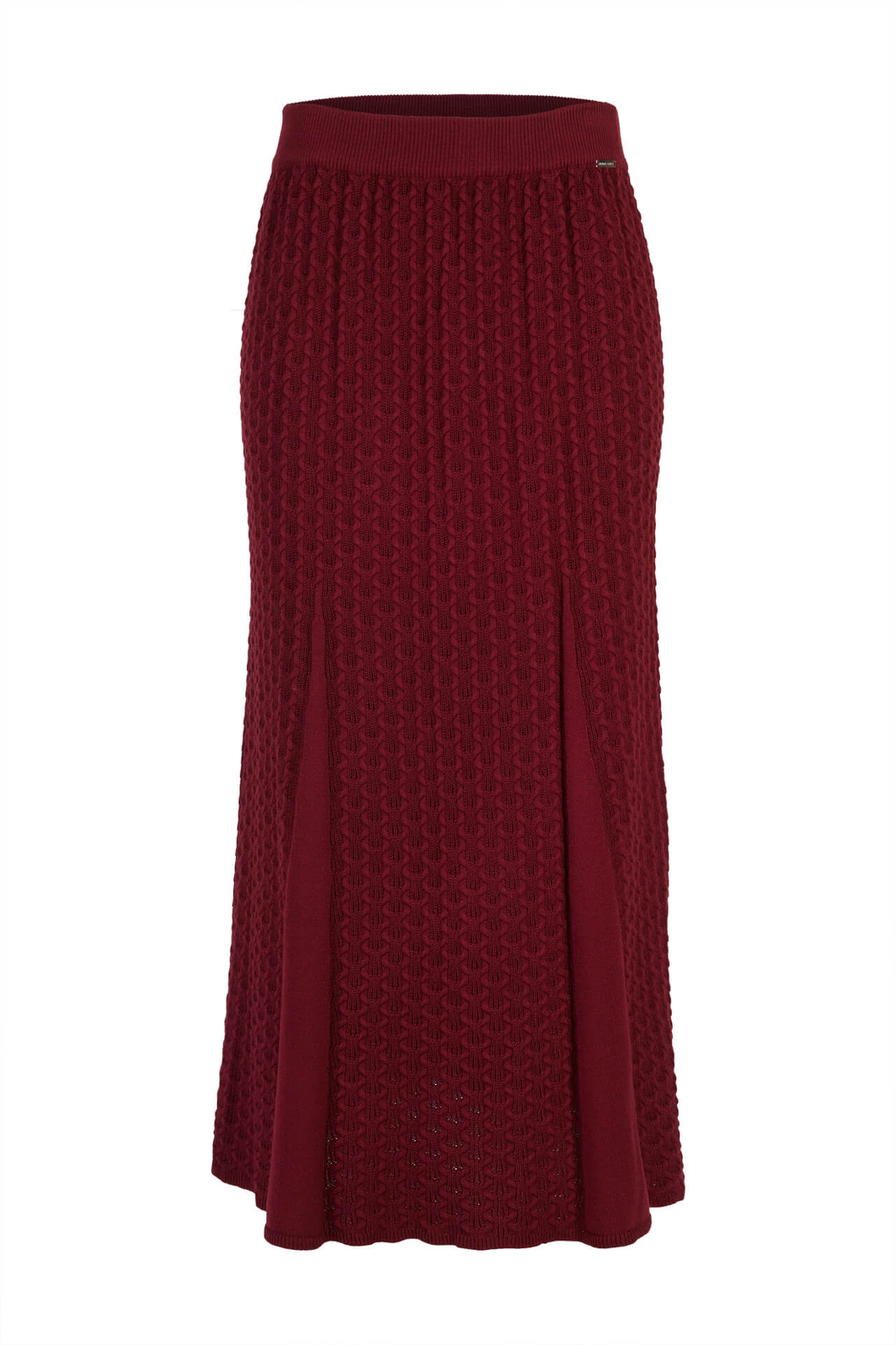 Long skirt with embossed pattern