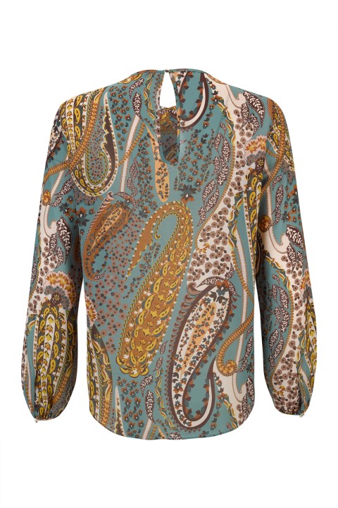 Blouse with front ruffles