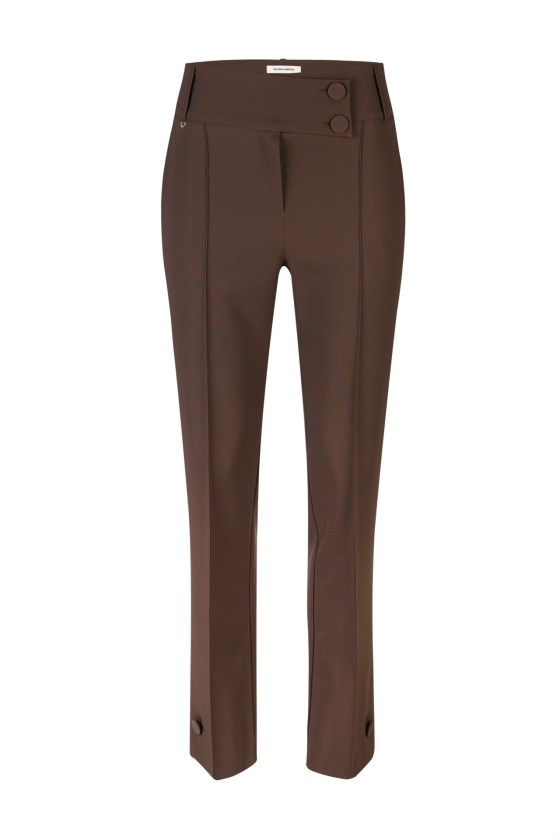 Asymmetrical waistband trousers