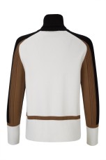 Tricolour knitted turtleneck jumper