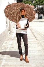 Tricolour knitted turtleneck jumper