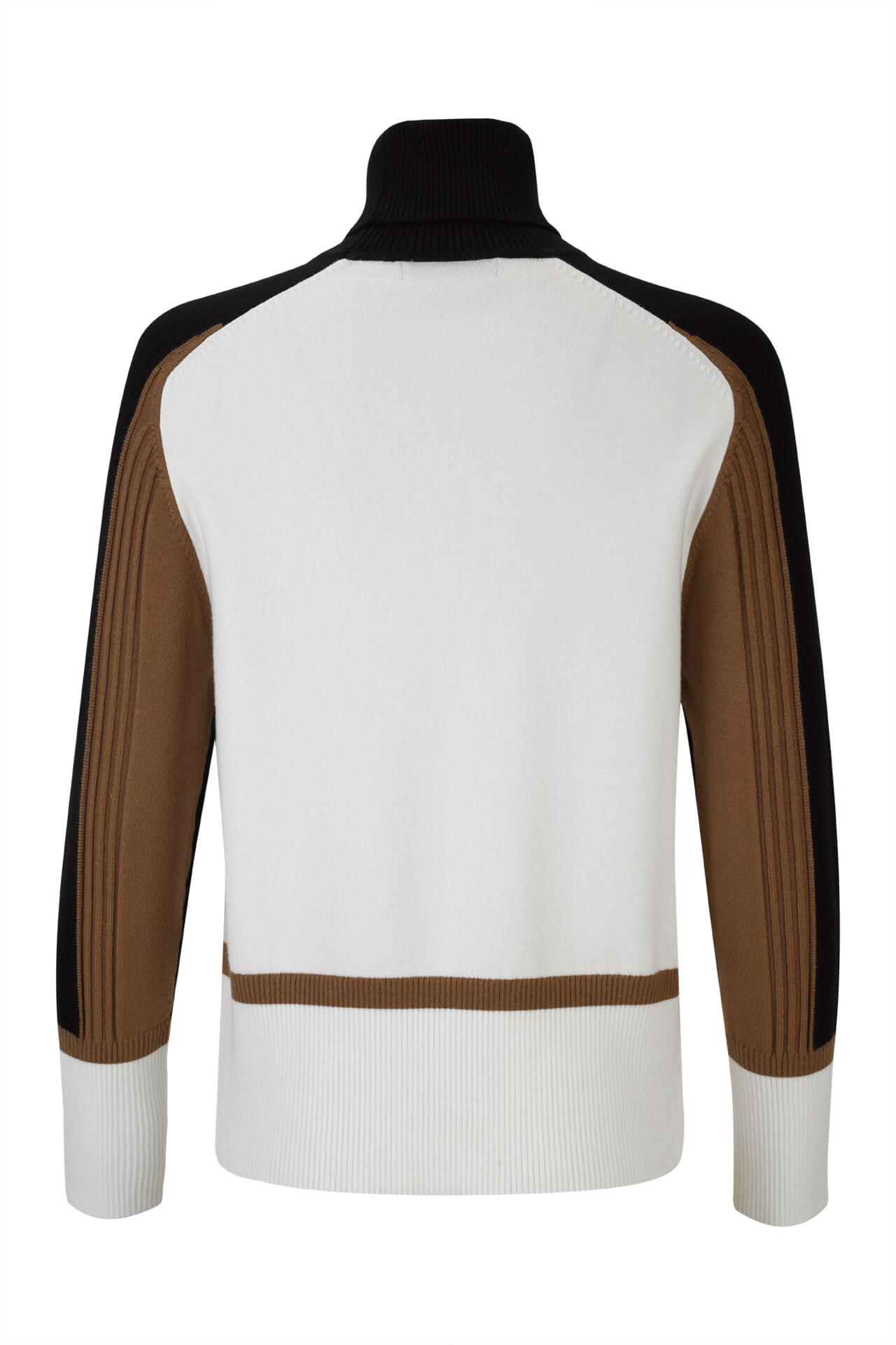 Tricolour knitted turtleneck jumper