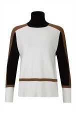 Tricolour knitted turtleneck jumper