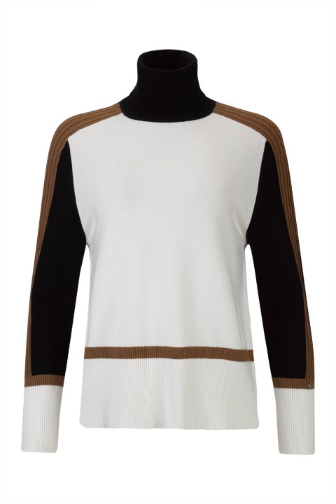 Tricolour knitted turtleneck jumper Tricolour knitted turtleneck jumper