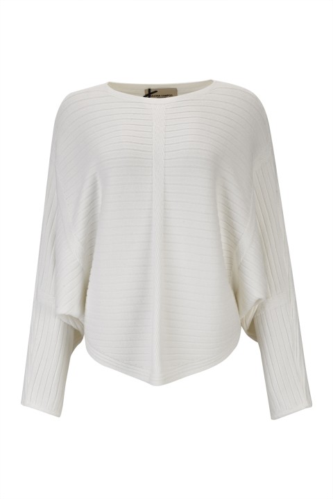 Wide-sleeved knitted jumper