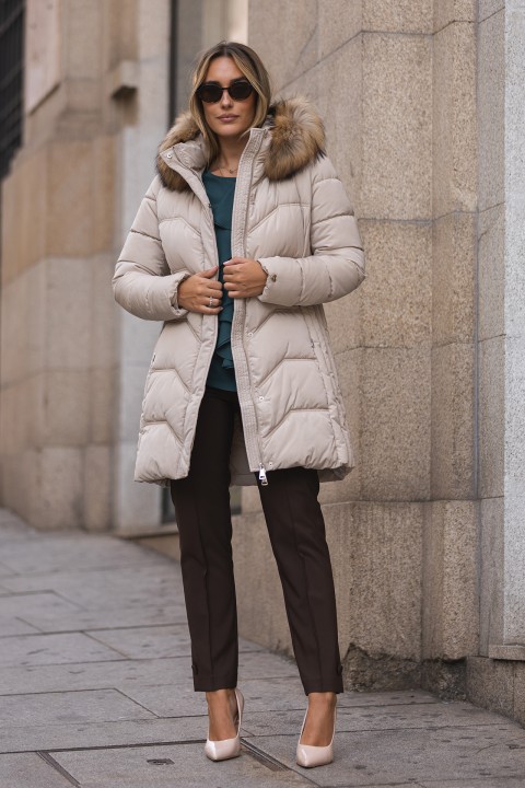 Parka with fur hood  Parka with fur hood