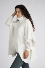 Poncho-style knitted jumper