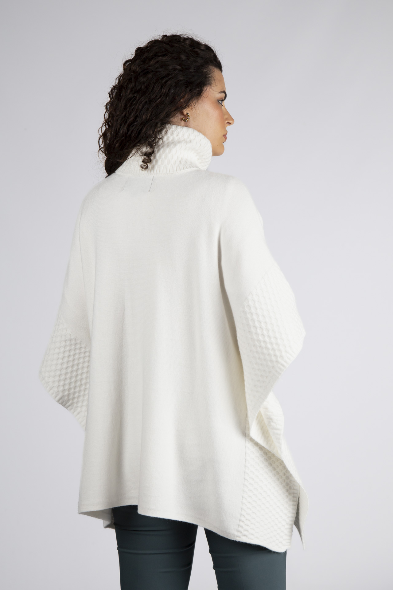 Poncho-style knitted jumper
