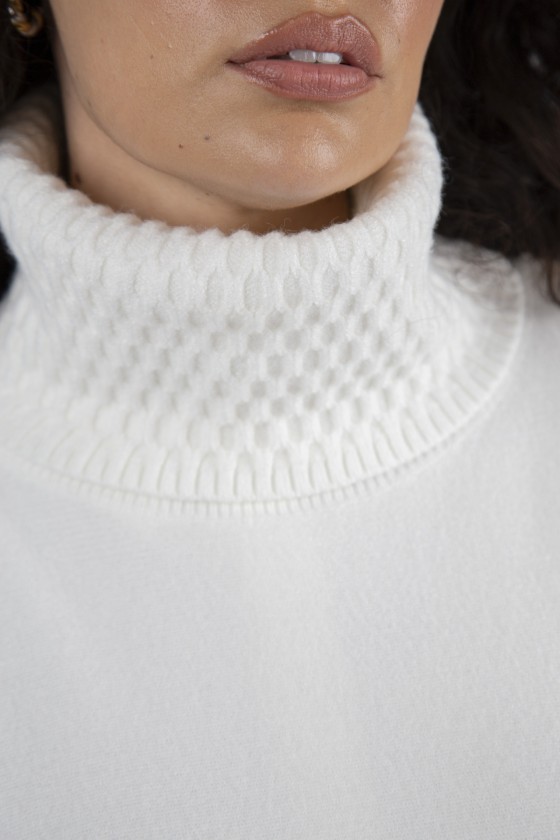 Poncho-style knitted jumper