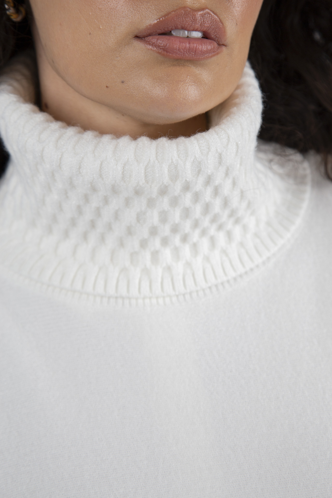 Poncho-style knitted jumper