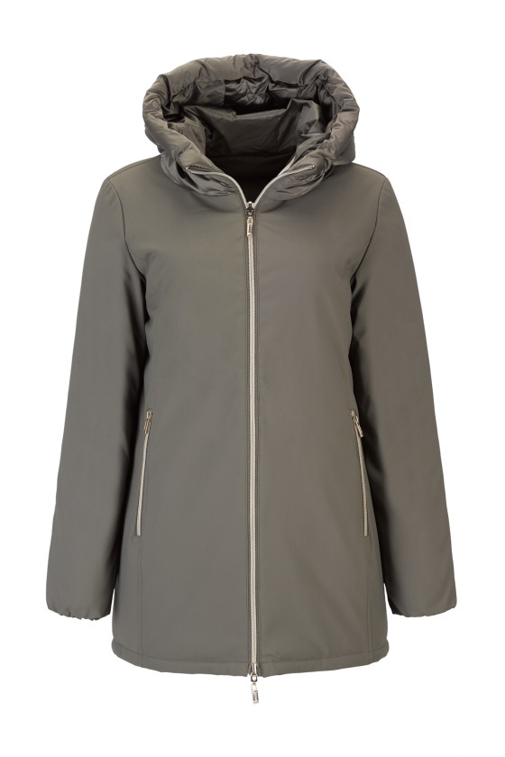 Parka reversível com capuz