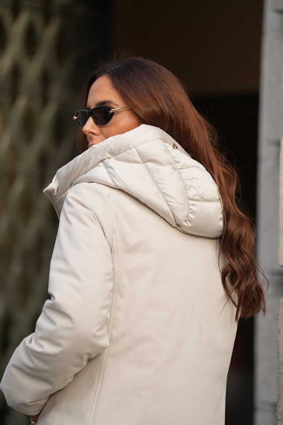 Parka reversível com capuz