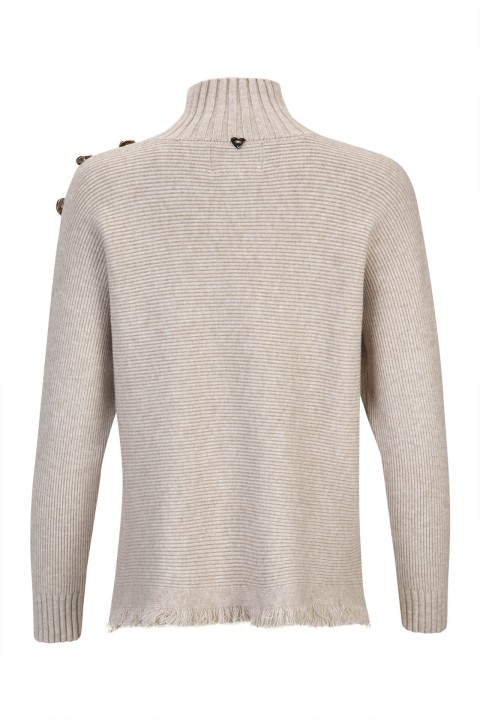 Knitted jumper with fringes