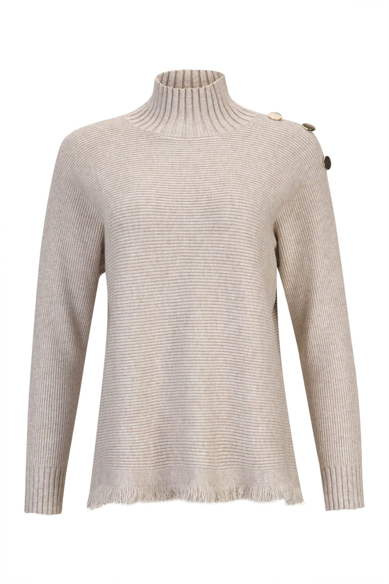 Knitted jumper with fringes