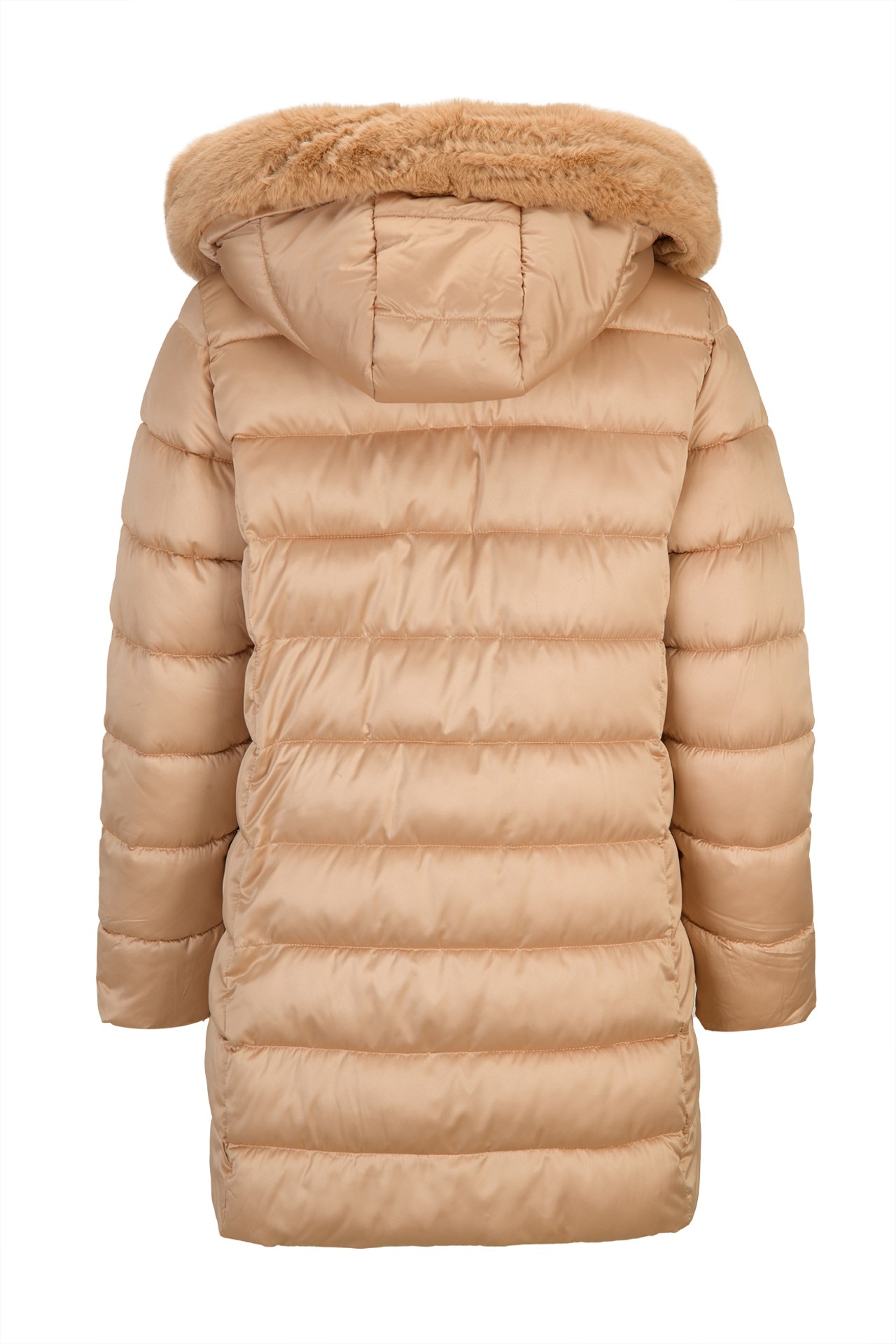 Quilted parka with detachable hood