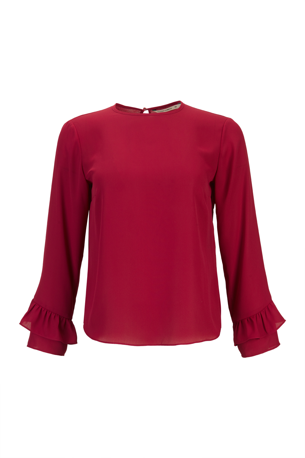 Blouse with ruffled sleeves