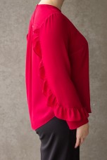 Blouse with ruffled sleeves