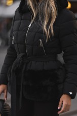 Short parka with fur