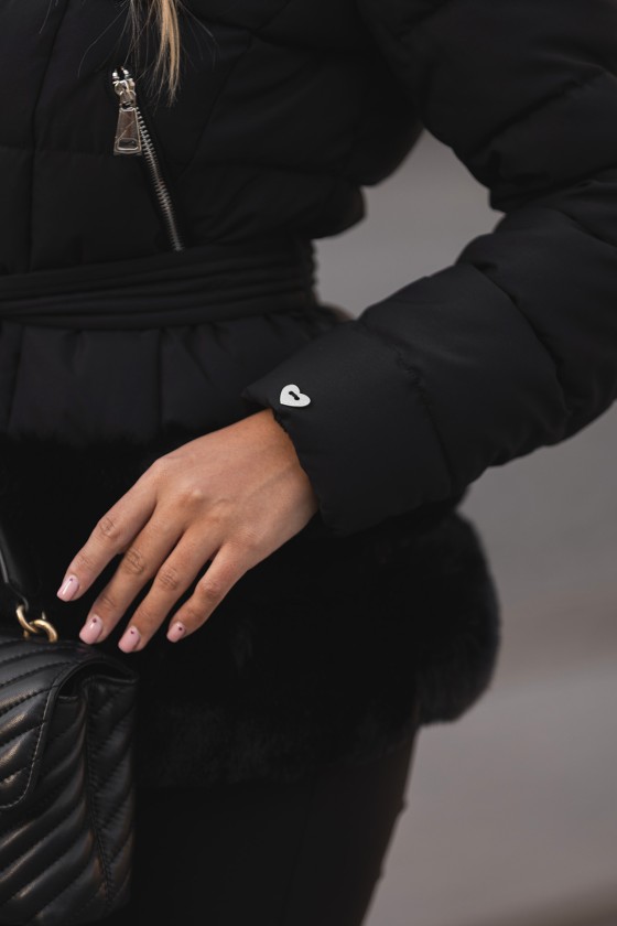 Short parka with fur