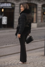 Short parka with fur