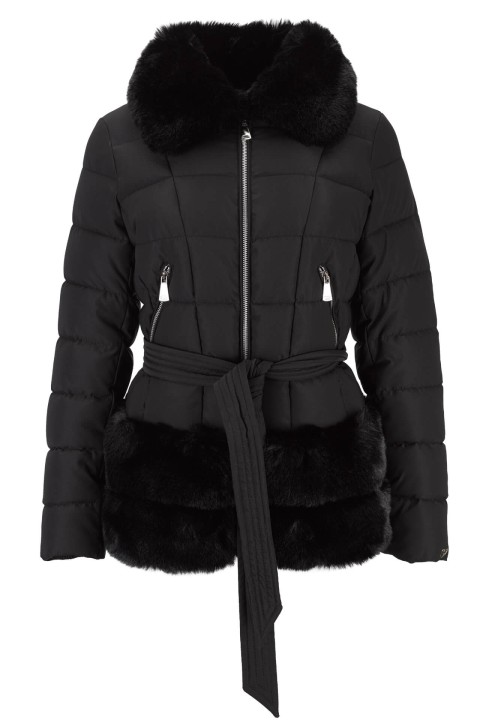 Short parka with fur