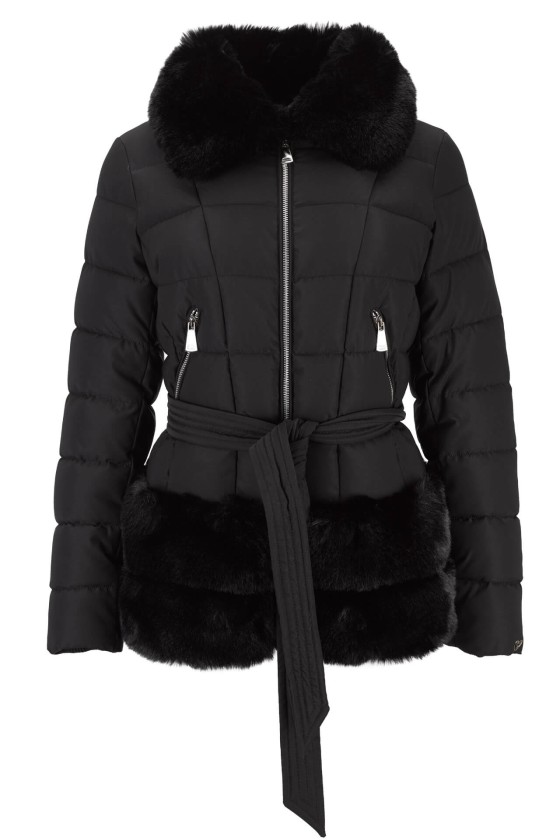 Short parka with fur