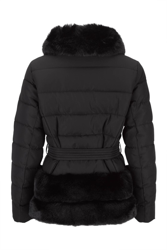 Short parka with fur
