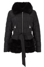 Short parka with fur