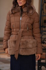 Short parka with fur