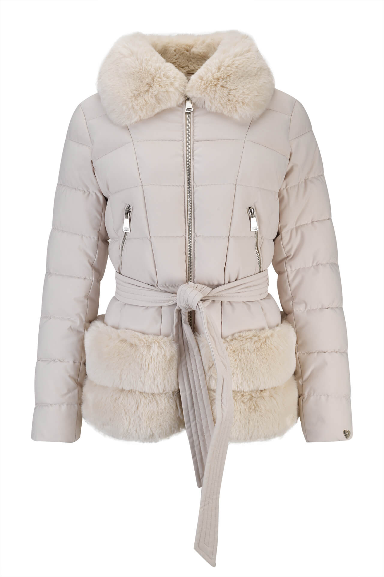 Short parka with fur