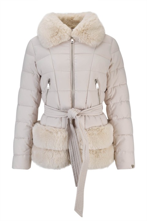 Short parka with fur