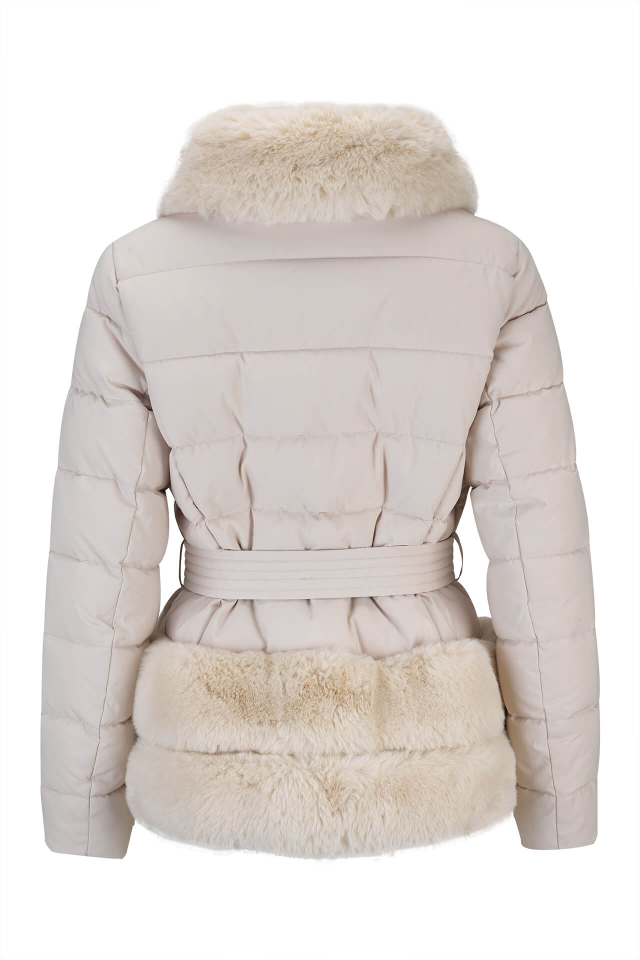 Short parka with fur